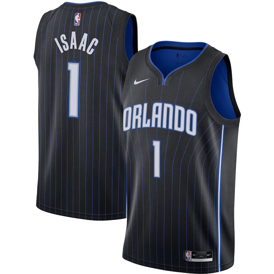 Men Orlando Magic 1 Jonathan Isaac Nike Black Swingman NBA Jersey